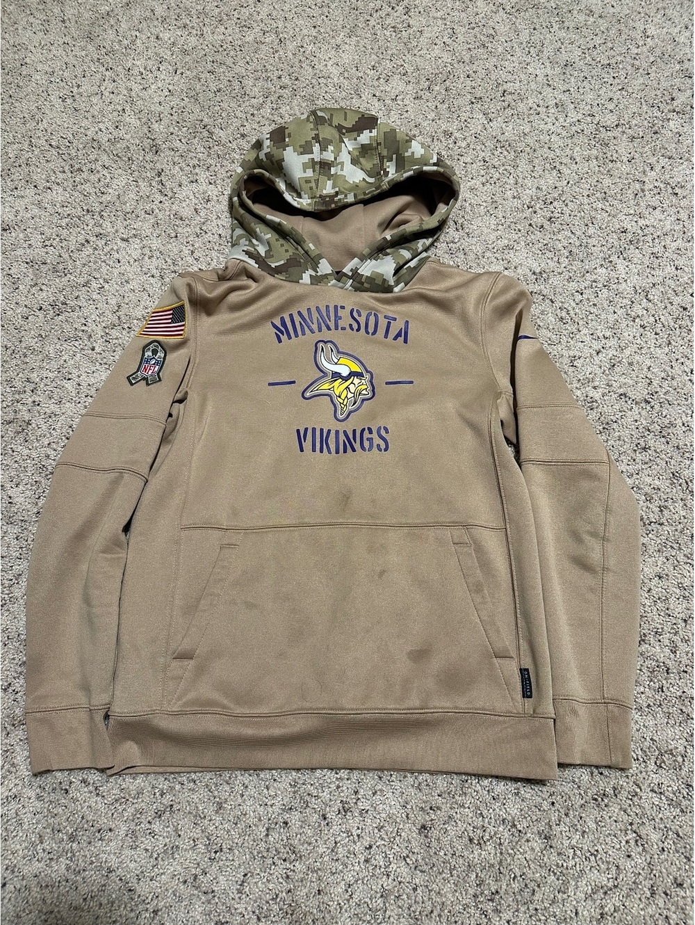 Nike Minnesota Vikings NFL Dri-FIT Hoodie with Camo Hood